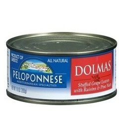 Peloponnese Stuffed Grape Leaves With Raisins & Pine Nuts, Dolmass (6x10Oz)