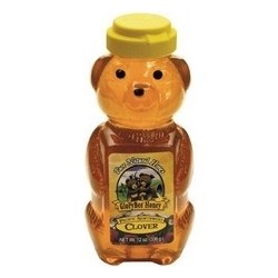 Glorybee Squeezable Organic Honey Bear, Clover (6x12Oz)