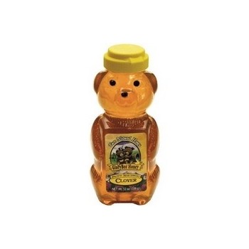 Glorybee Squeezable Organic Honey Bear, Clover (6x12Oz)