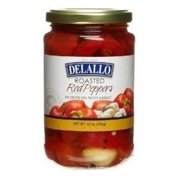 De Lallo Roasted Red Peppers With Garlic (12x12Oz)