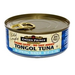 Crown Prince Natural Chunk Light Tongol Tuna In Spring Water (12x5Oz)