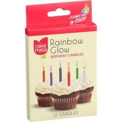 Cake Mate Birthday Party Candles Rainbow Glow 12 Count Case of 12