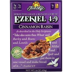 Food For Life Baking Co. Cereal Organic Ezekiel 4 9 Sprouted Whole Grain Cinnamon Raisin 16 oz case of 6