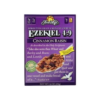 Food For Life Baking Co. Cereal Organic Ezekiel 4 9 Sprouted Whole Grain Cinnamon Raisin 16 oz case of 6