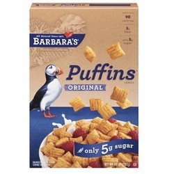 Barbara's Bakery Puffins Display - Original and Peanut Butter (60xCT)