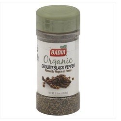 Badia Organic Black Pepper Ground (12x2.5 OZ)