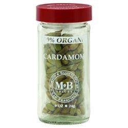 Morton & Bassett 100% Organic Seasoning Cardamom .9 oz Case of 3