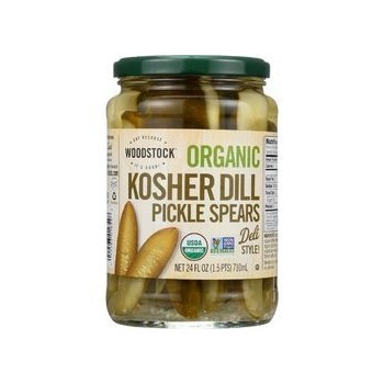Woodstock Pickles Organic Kosher Dill Spears 24 oz case of 6