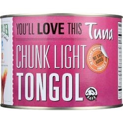 Natural Sea Tuna Tongol Chunk Light No Salt Added 66.5 oz case of 6