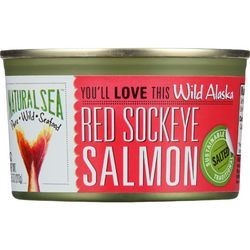 Natural Sea Salmon Red Sockeye Wild Alaska Salted 7.5 oz case of 24