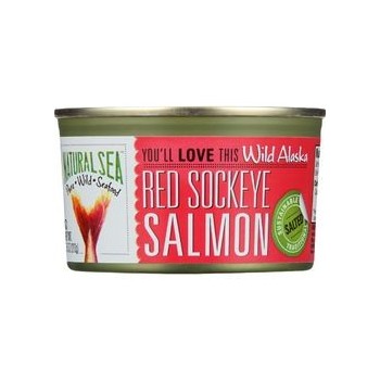 Natural Sea Salmon Red Sockeye Wild Alaska Salted 7.5 oz case of 24