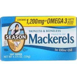 Season Brand Mackerels Fillets in Olive Oil 4.375 oz case of 12