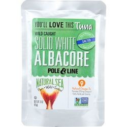 Natural Sea Tuna Albacore Solid White Salted Pouch 3 oz case of 12