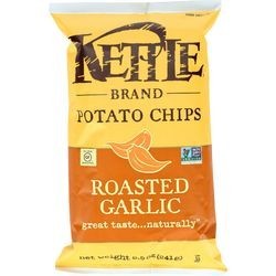 Kettle Brand Potato Chips Roasted Garlic 8.5 oz case of 12