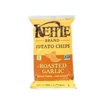 Kettle Brand Potato Chips Roasted Garlic 8.5 oz case of 12