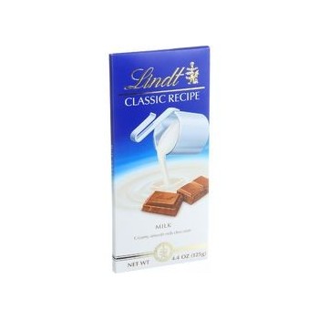 Lindt Chocolate Bar Milk Chocolate 31 Percent Cocoa Classic Recipe 4.4 oz Bars Case of 12
