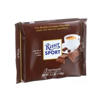 Ritter Sport Chocolate Bar Milk Chocolate Espresso 3.5 oz Bars Case of 12