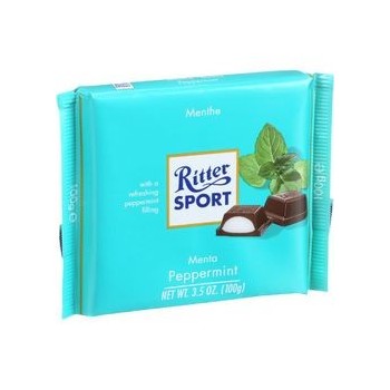 Ritter Sport Chocolate Bar Dark Chocolate Peppermint 3.5 oz Bars Case of 12