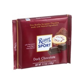 Ritter Sport Chocolate Bar Bittersweet Chocolate 50 Percent Cocoa 3.5 oz Bars Case of 12