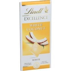 Lindt Chocolate Bar White Chocolate Coconut 3.5 oz Bars Case of 12