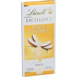 Lindt Chocolate Bar White Chocolate Coconut 3.5 oz Bars Case of 12