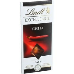 Lindt Chocolate Bar Dark Chocolate 47 Percent Cocoa Excellence Chili 3.5 oz Bars Case of 12