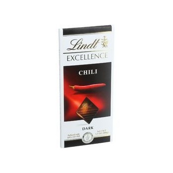 Lindt Chocolate Bar Dark Chocolate 47 Percent Cocoa Excellence Chili 3.5 oz Bars Case of 12