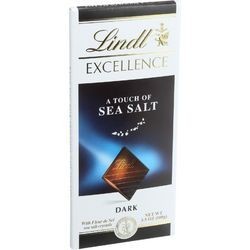 Lindt Chocolate Bar Dark Chocolate 47 Percent Cocoa Excellence Touch of Sea Salt 3.5 oz Bars Case of 12