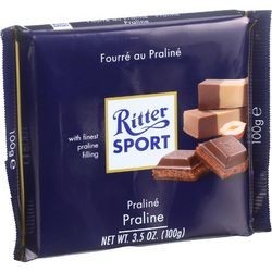 Ritter Sport Chocolate Bar Milk Chocolate Praline Filling 3.5 oz Bars Case of 13