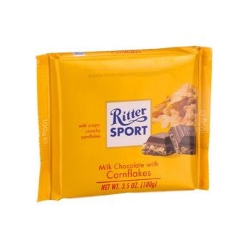 Ritter Sport Chocolate Bar Milk Chocolate Corn Flakes 3.5 oz Bars Case of 10