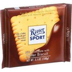 Ritter Sport Chocolate Bar Milk Chocolate Butter Biscuit 3.5 oz Bars Case of 11