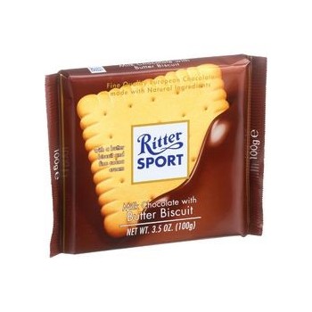 Ritter Sport Chocolate Bar Milk Chocolate Butter Biscuit 3.5 oz Bars Case of 11