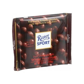 Ritter Sport Chocolate Bar Dark Chocolate Whole Hazelnuts 3.5 oz Bars Case of 10