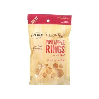 Woodstock Fruit All Natural Pineapple Rings Low Sugar Unsulphured 11.5 oz case of 8