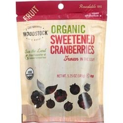 Woodstock Fruit Organic Cranberries Sweetened 5.25 oz case of 8