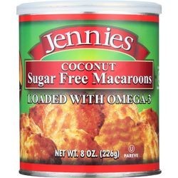 Jennies Macaroons Coconut Sugar Free 8 oz case of 12