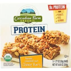 Cascadian Farm Granola Bar Organic Protein Honey Roasted Nut 8.85 oz case of 12