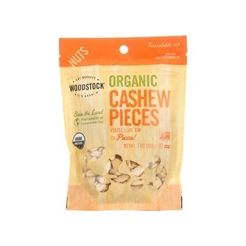 Woodstock Nuts Organic Cashews Pieces Raw Fancy 7 oz case of 8
