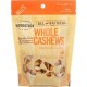 Woodstock Nuts All Natural Cashews Whole Extra Large Roasted Unsalted 6 oz case of 8