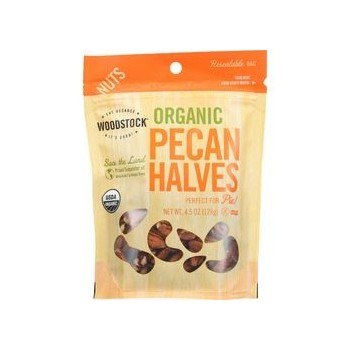 Woodstock Nuts Organic Pecan Halves 4.5 oz case of 8