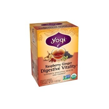 Yogi Tea Organic Raspberry Ginger Digestive Vitality 16 Bags (1 Case)