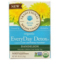 Traditional Medicinals Tea Organc EvryDy Detox Dndln (6x 16 Bags)