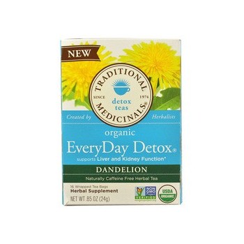 Traditional Medicinals Tea Organc EvryDy Detox Dndln (6x 16 Bags)