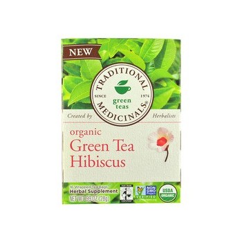 Traditional Medicinals Tea Organic Green Tea Hibiscs (6x16 Bags)