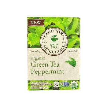 Traditional Medicinals Tea Organic Green Tea Ppprmnt (6x16 Bags)